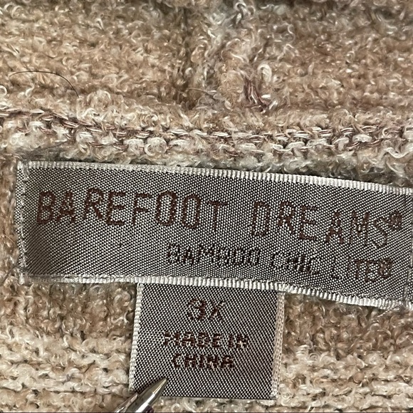 NWOT Barefoot Dreams Neutral Stripes Cozy Calypso Wrap Cardigan Sweater Size 3X - Picture 13 of 14